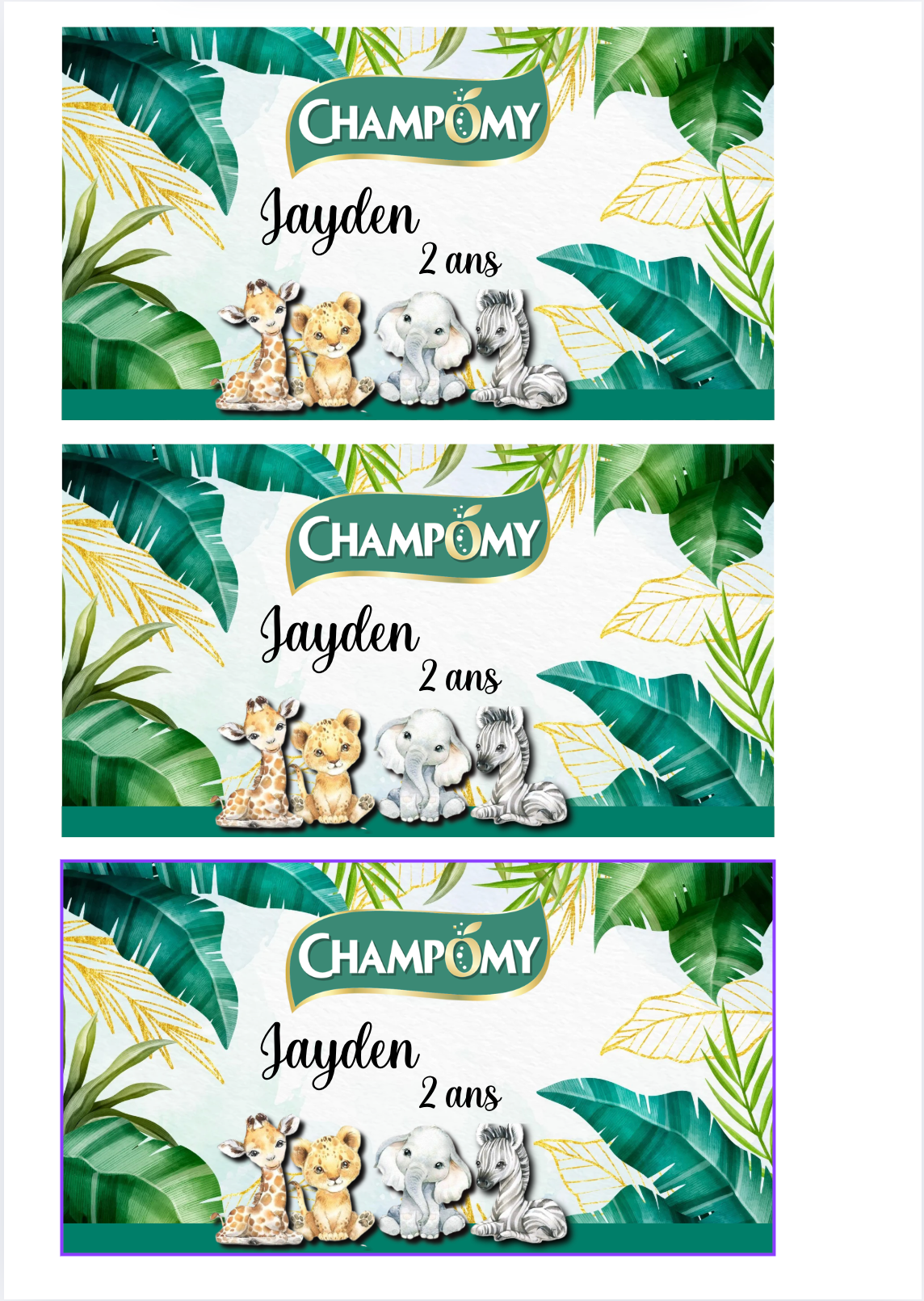 Templates Canva annimaux de la jungle