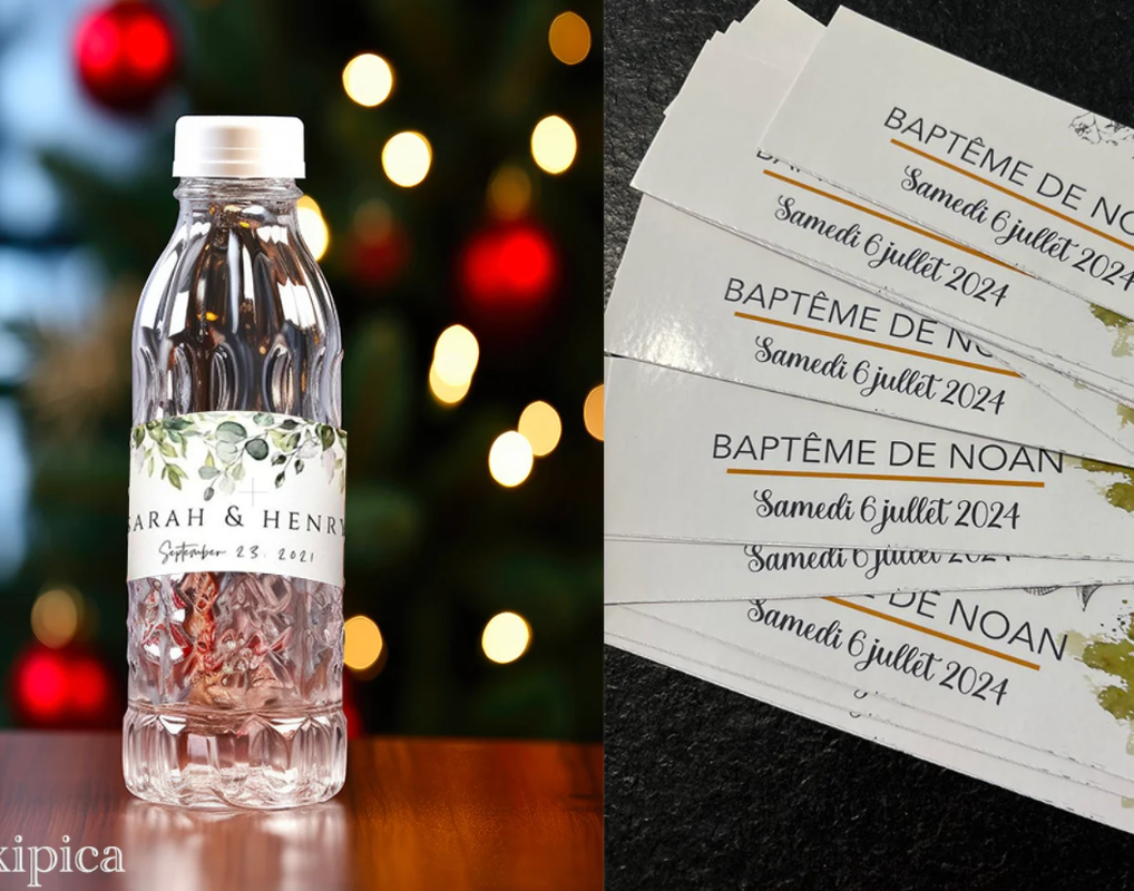 Étiquette pour bouteille d'eau